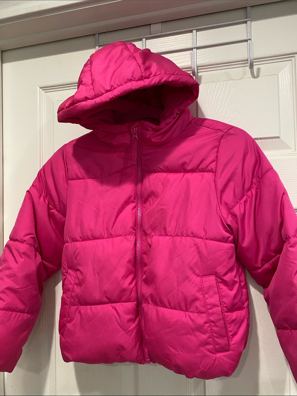 Old Navy Hot Pink Hooded Puffer Winter Coat size 8